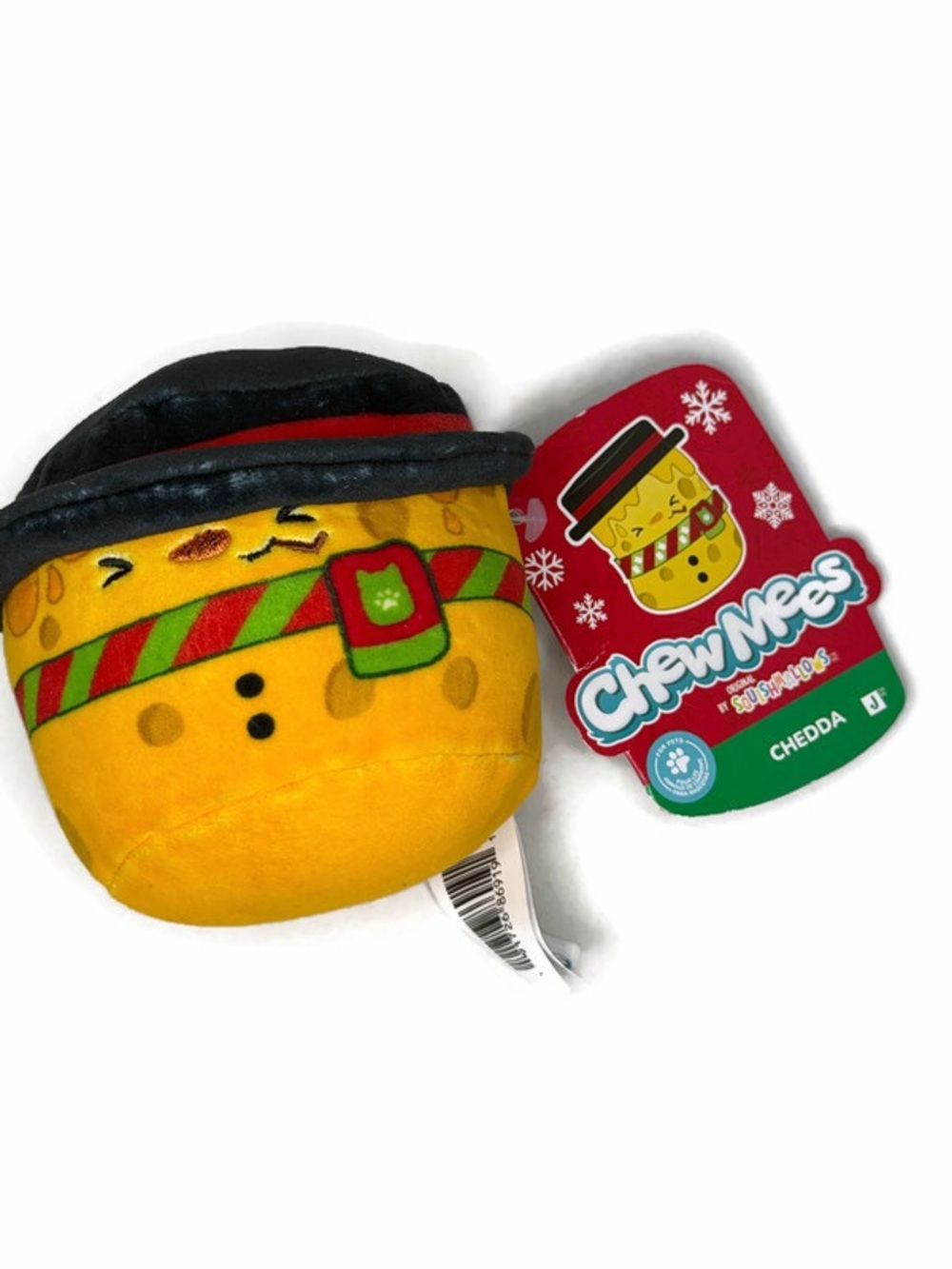 Chewmees by Squishmallows Yellow Holiday Plush Dog Toy - Chedda